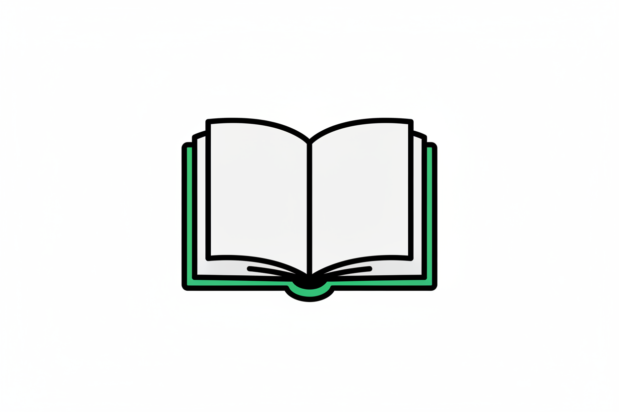 emoji pequeño de libro abierto verde